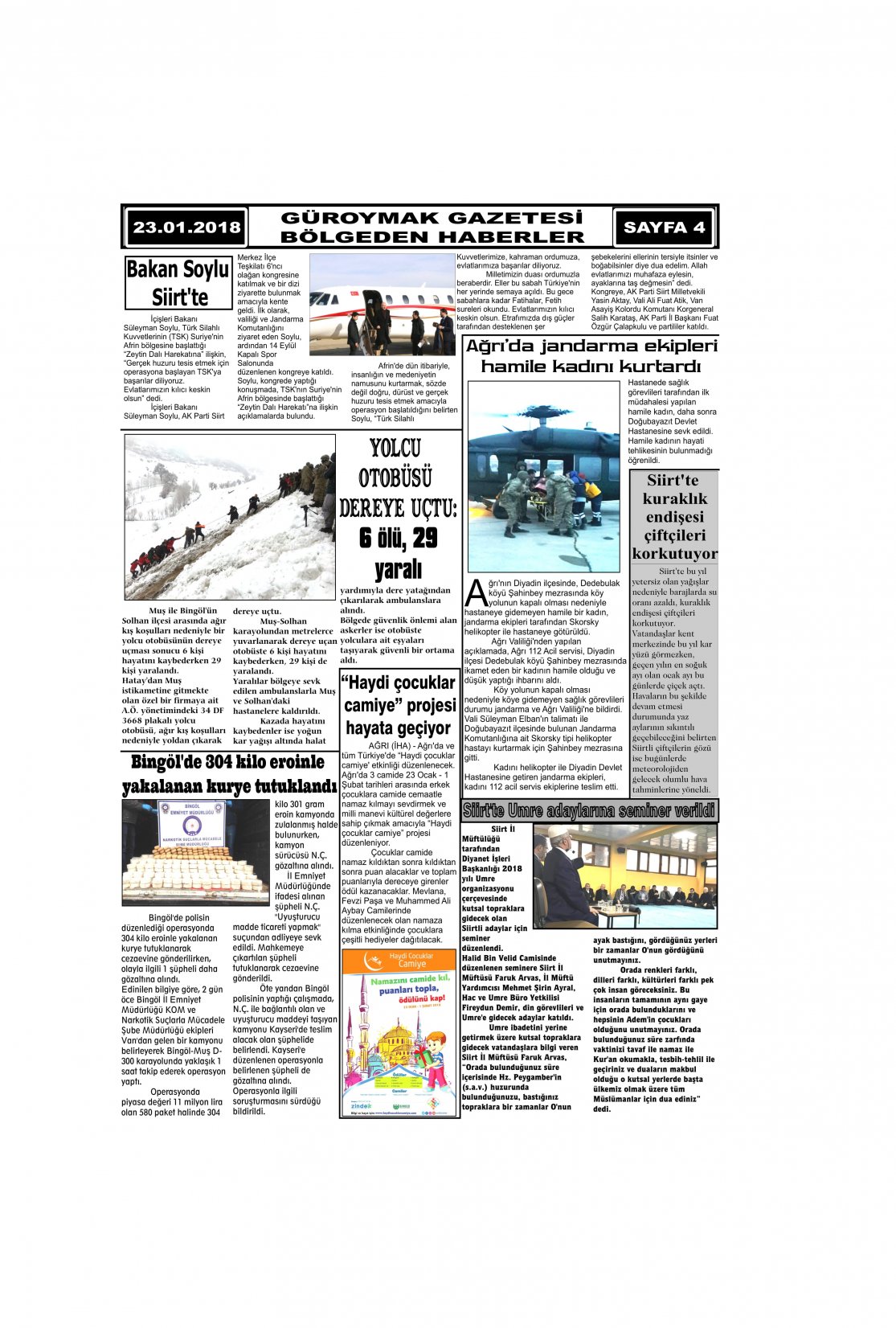 Güroymak Gazetesi 4-1.jpg Sayılı Gazete Küpürü