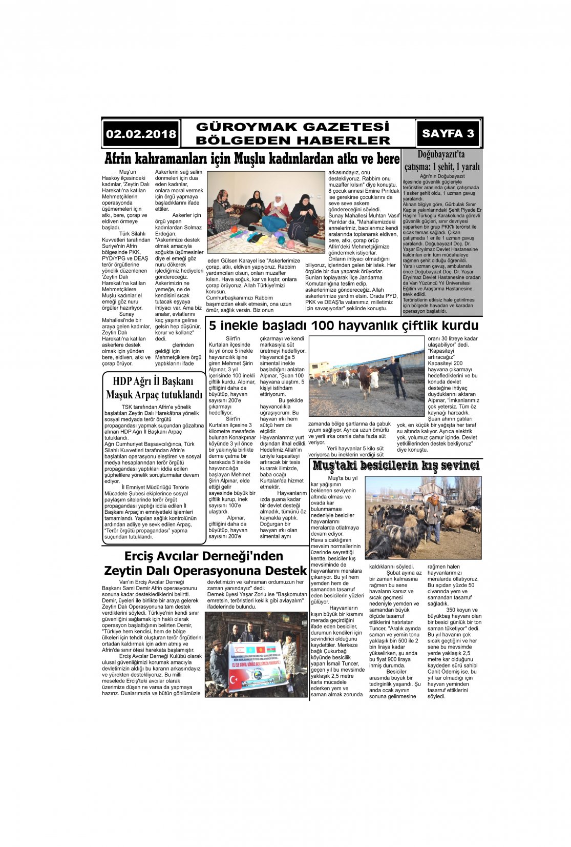 Güroymak Gazetesi 3-1.jpg Sayılı Gazete Küpürü