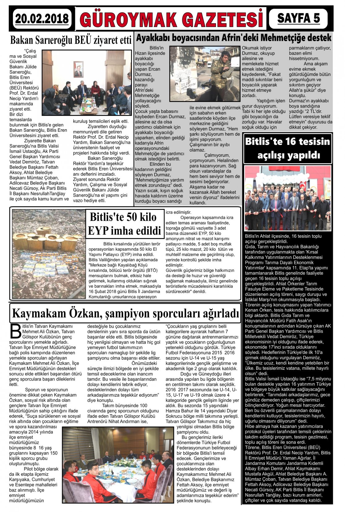 Güroymak Gazetesi 5-1.jpg Sayılı Gazete Küpürü