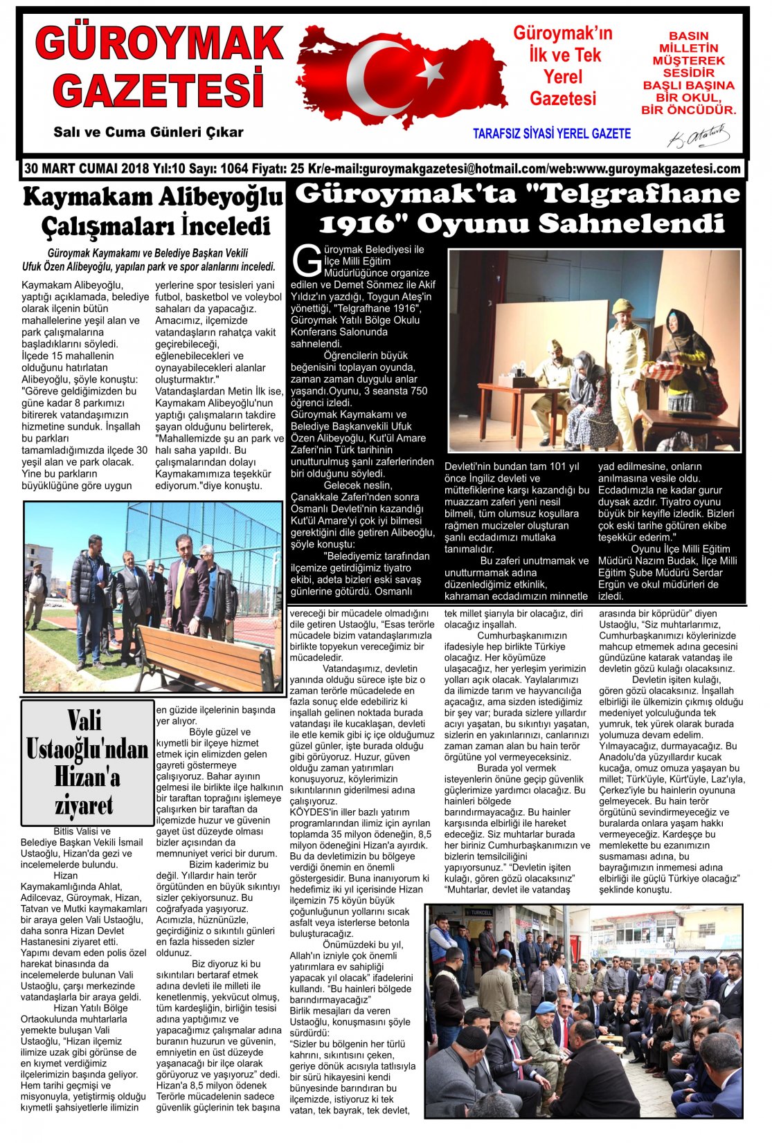 Güroymak Gazetesi 1-01.jpg Sayılı Gazete Küpürü