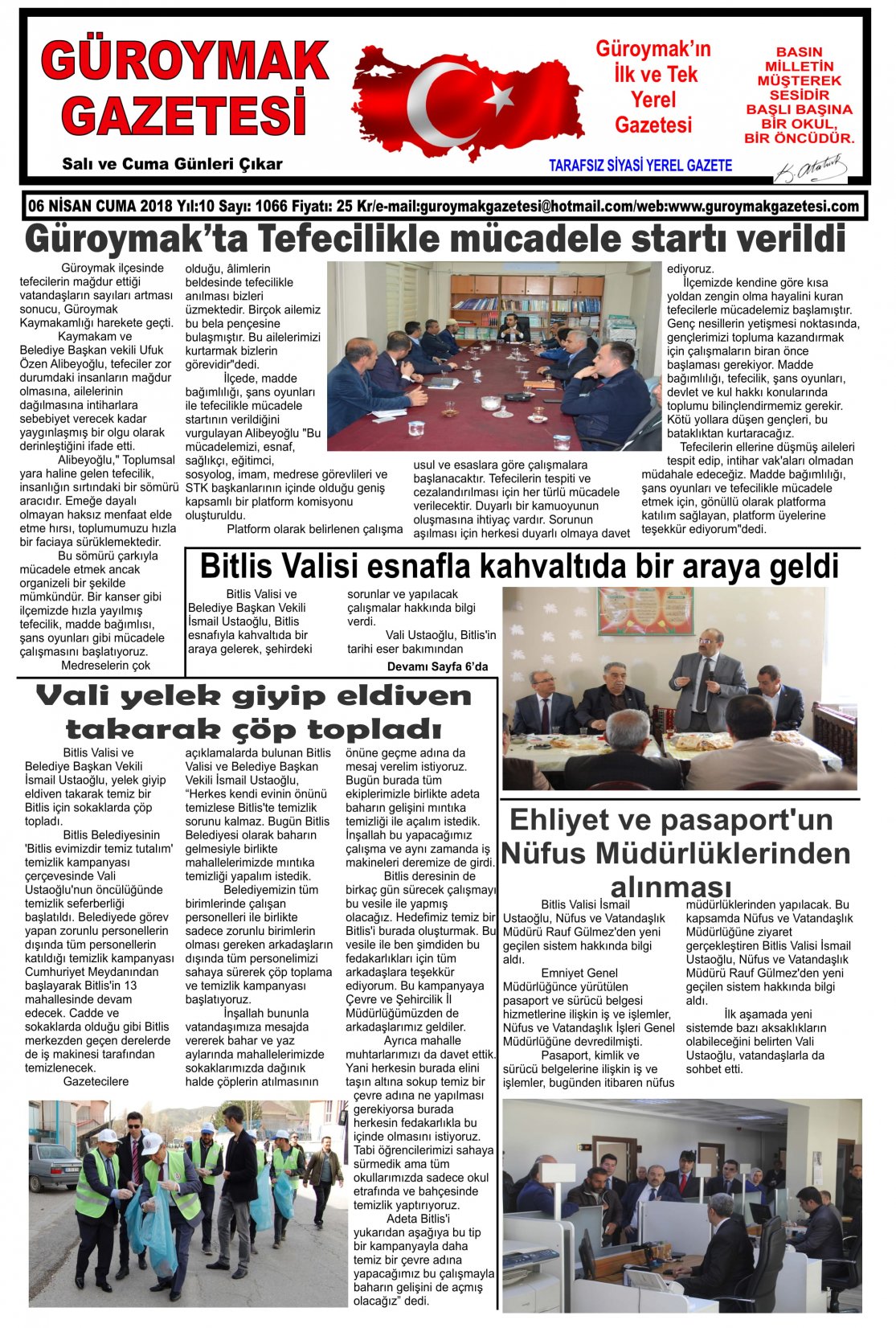 Güroymak Gazetesi 1-01.jpg Sayılı Gazete Küpürü