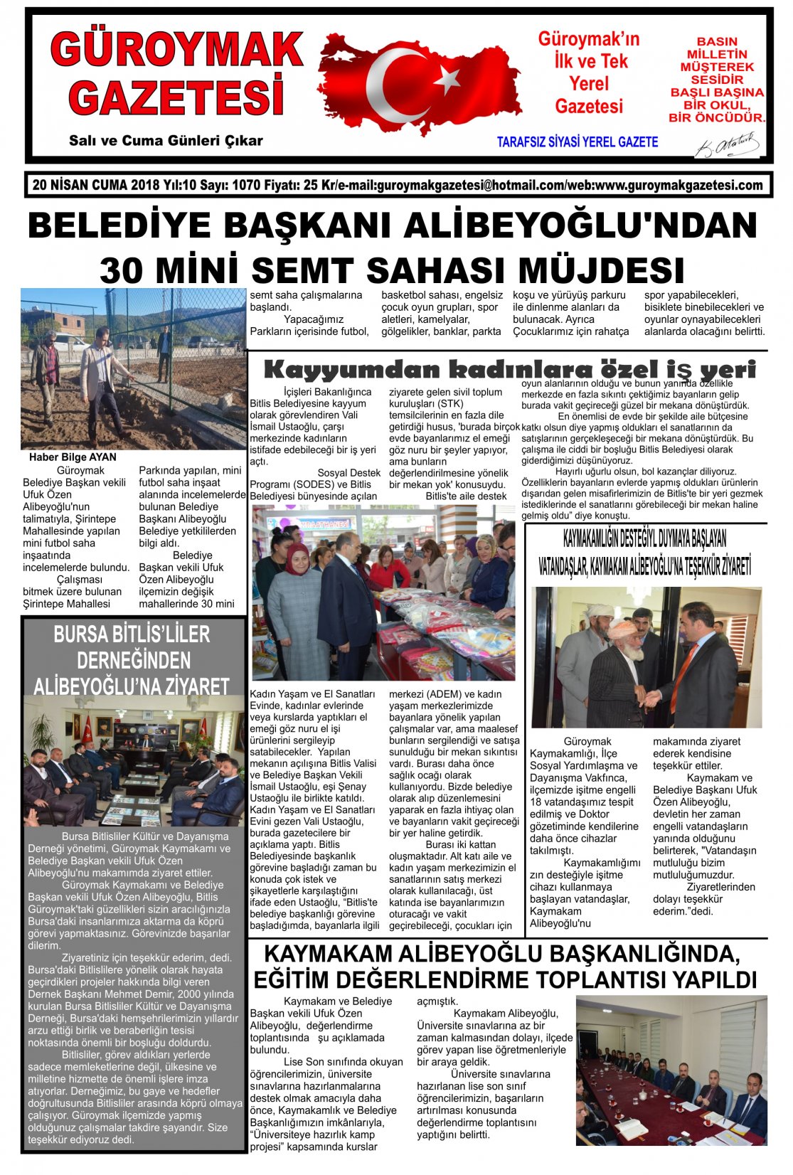 Güroymak Gazetesi 1-01.jpg Sayılı Gazete Küpürü