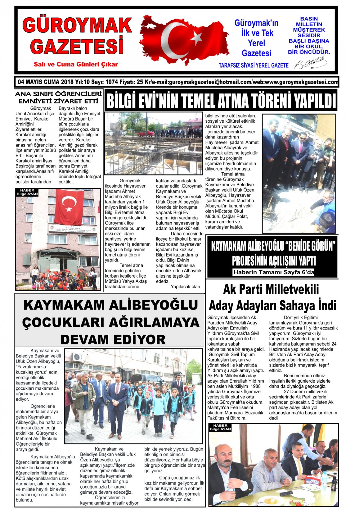 Güroymak Gazetesi 1-1.jpg Sayılı Gazete Küpürü
