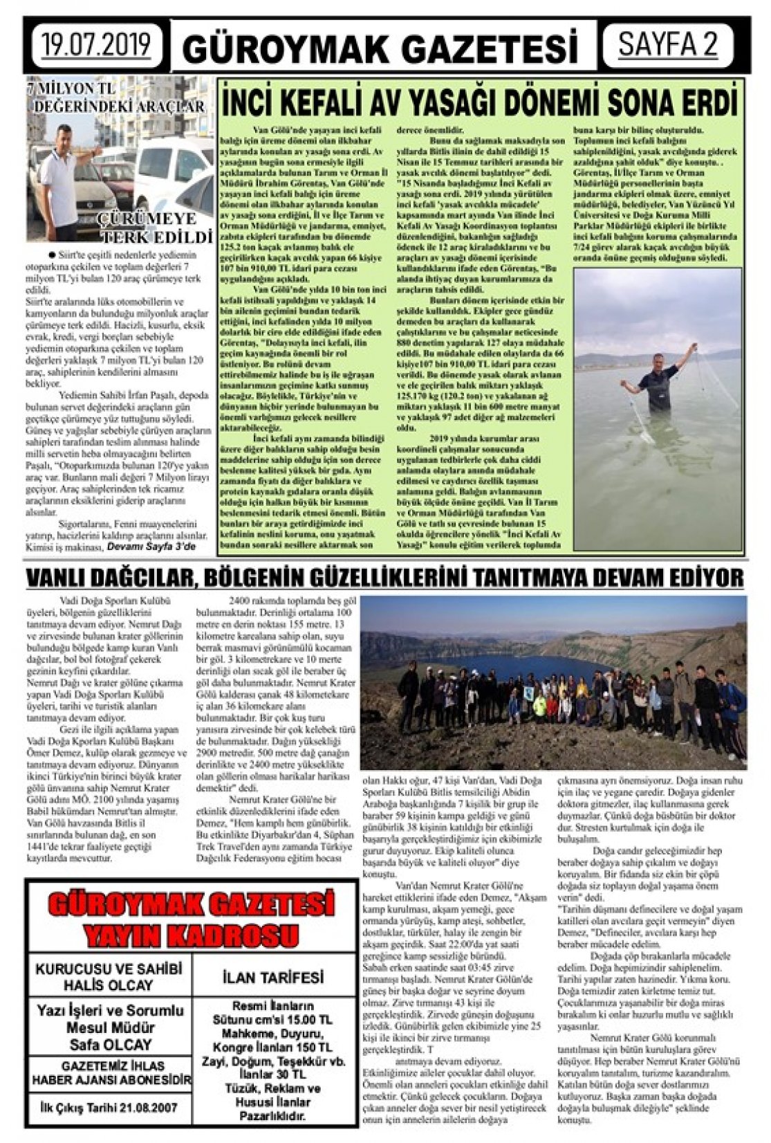 Güroymak Gazetesi  Sayılı Gazete Küpürü