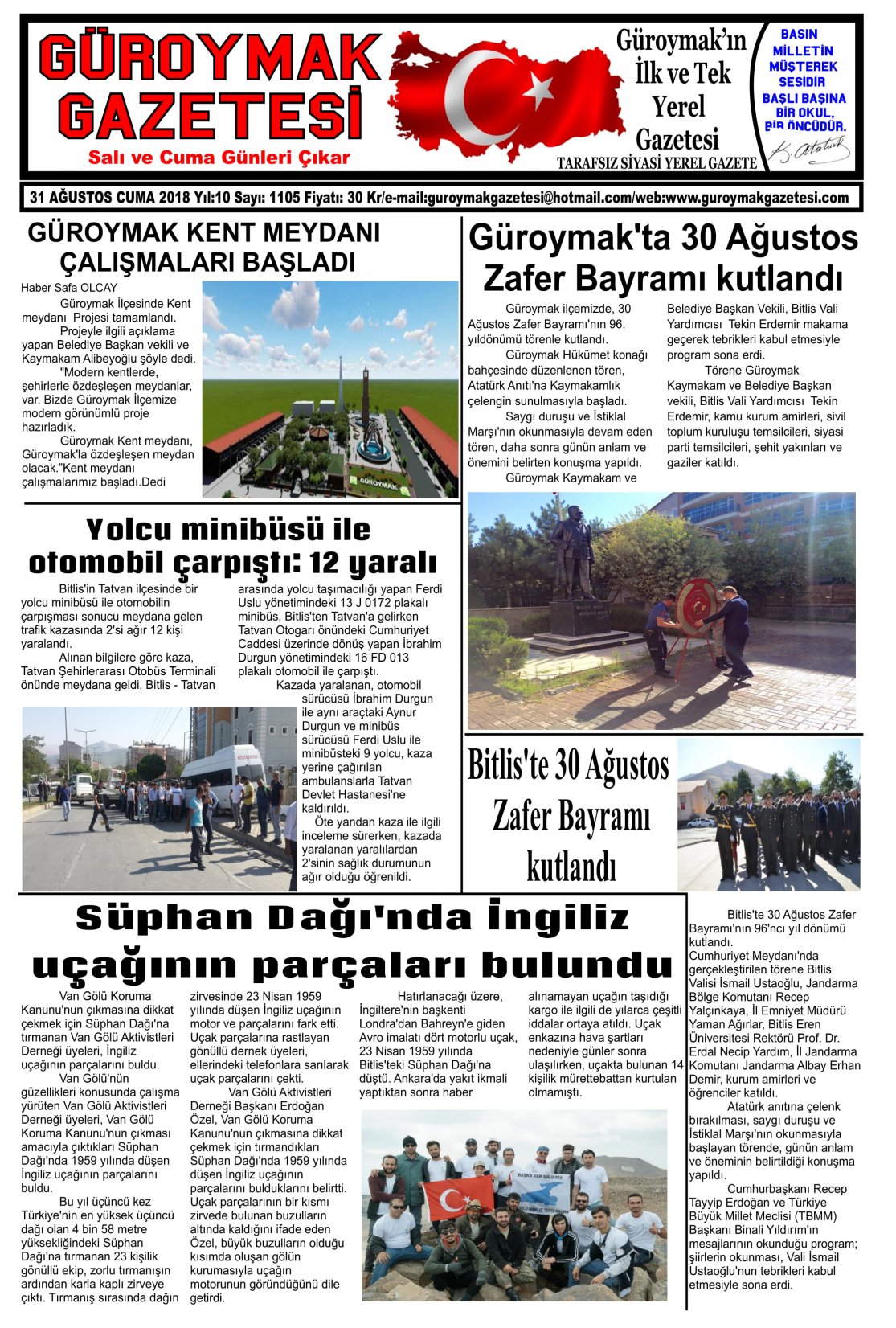 Güroymak Gazetesi 1-01.jpg Sayılı Gazete Küpürü
