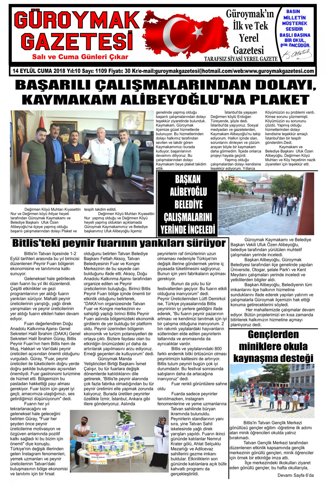 Güroymak Gazetesi 1-1.jpg Sayılı Gazete Küpürü
