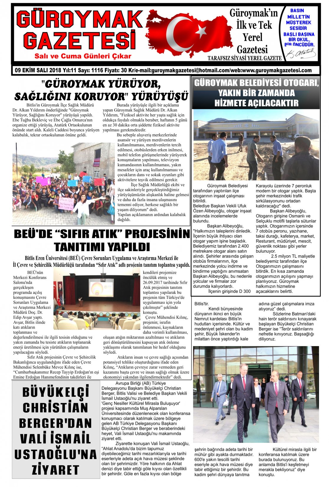 Güroymak Gazetesi 1-01.jpg Sayılı Gazete Küpürü