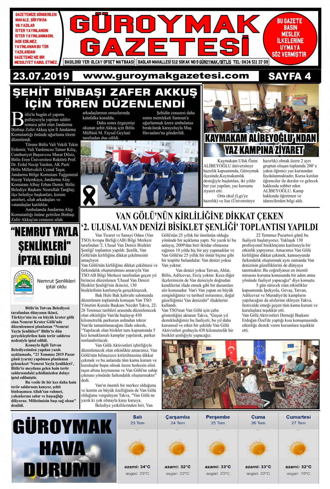 Güroymak Gazetesi 4-1.jpg Sayılı Gazete Küpürü