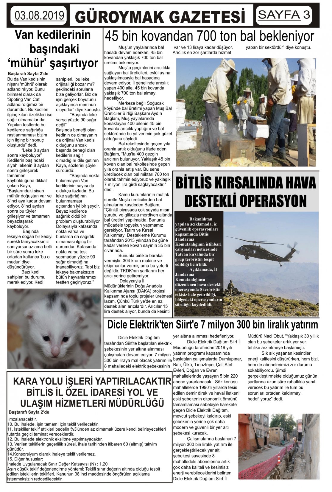 Güroymak Gazetesi 3.jpg Sayılı Gazete Küpürü