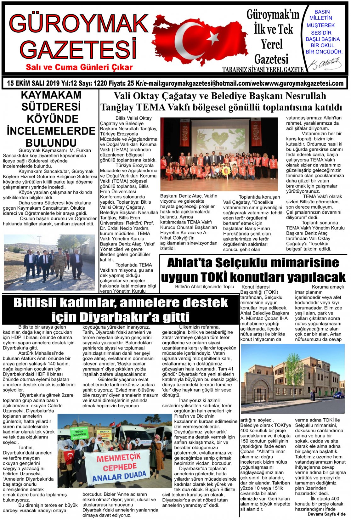 Güroymak Gazetesi 1-1.jpg Sayılı Gazete Küpürü