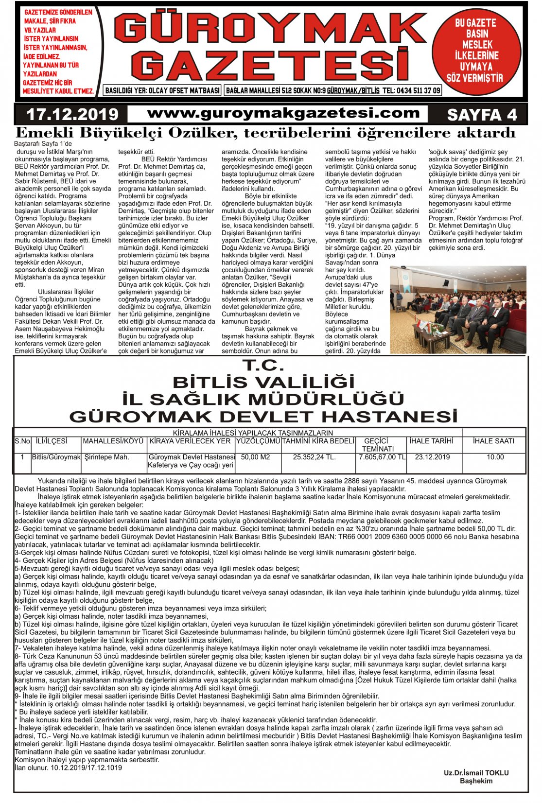 Güroymak Gazetesi 4-1.jpg Sayılı Gazete Küpürü