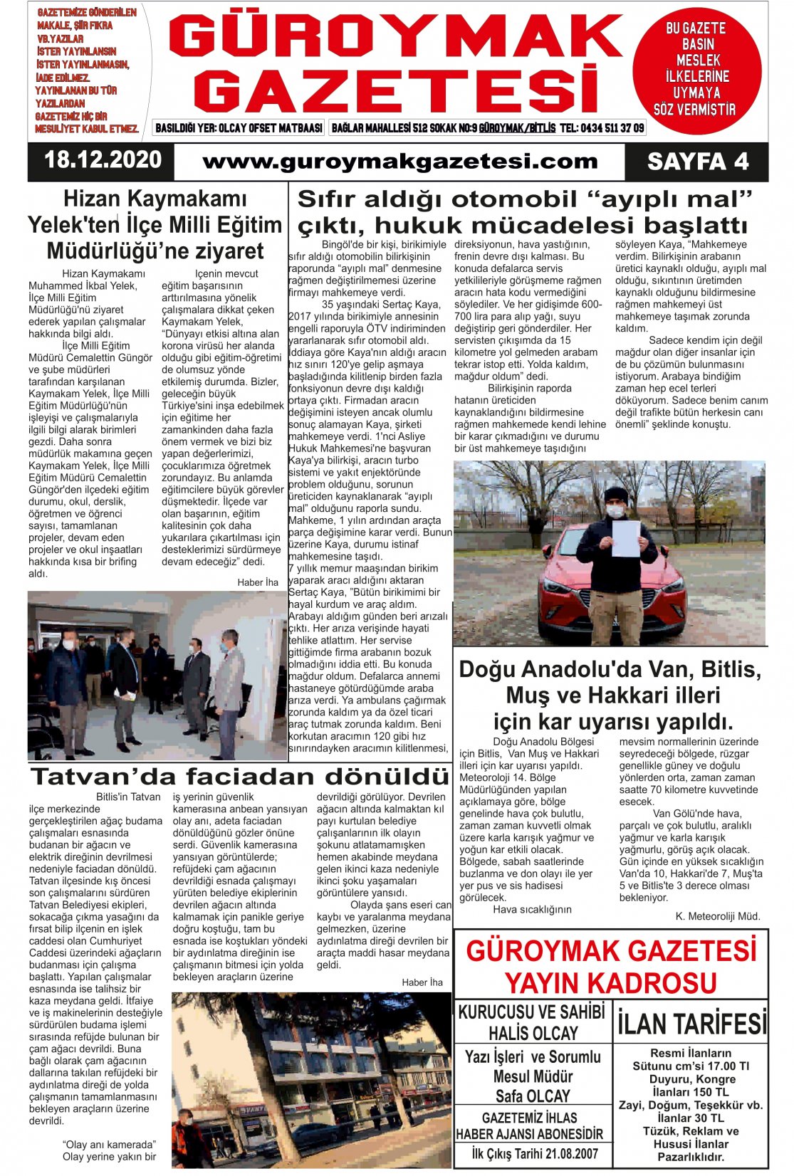 Güroymak Gazetesi 4-1.jpg Sayılı Gazete Küpürü
