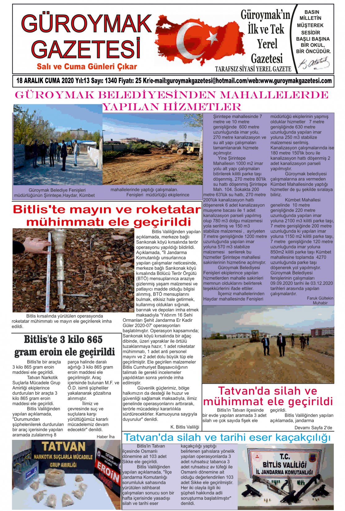 Güroymak Gazetesi 1-1.jpg Sayılı Gazete Küpürü