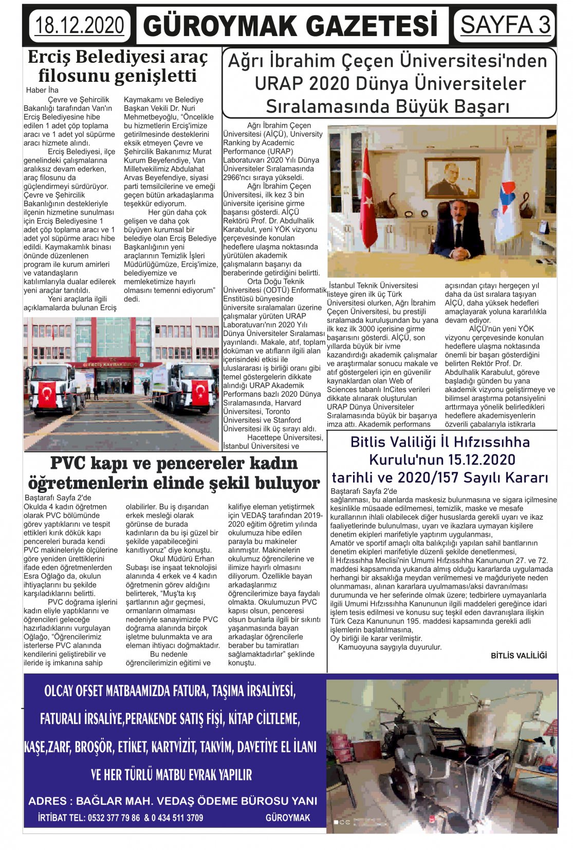 Güroymak Gazetesi 3-1.jpg Sayılı Gazete Küpürü