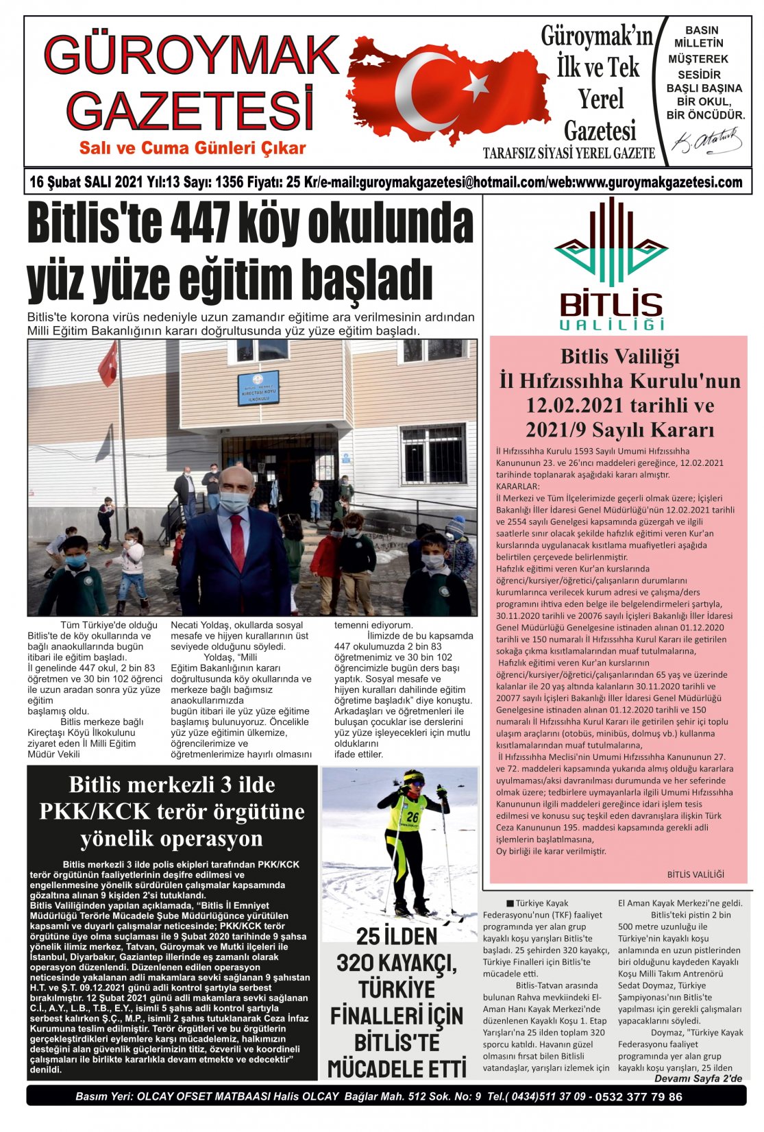 Güroymak Gazetesi 1-1.jpg Sayılı Gazete Küpürü