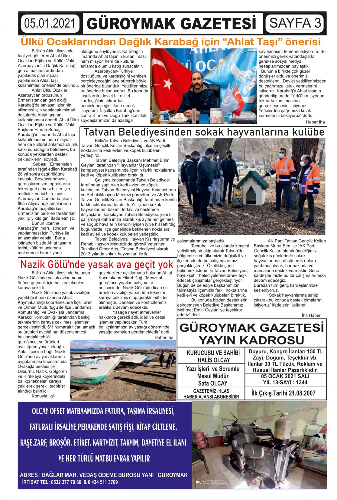 Güroymak Gazetesi  Sayılı Gazete Küpürü
