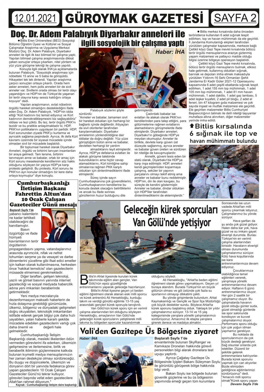 Güroymak Gazetesi  Sayılı Gazete Küpürü