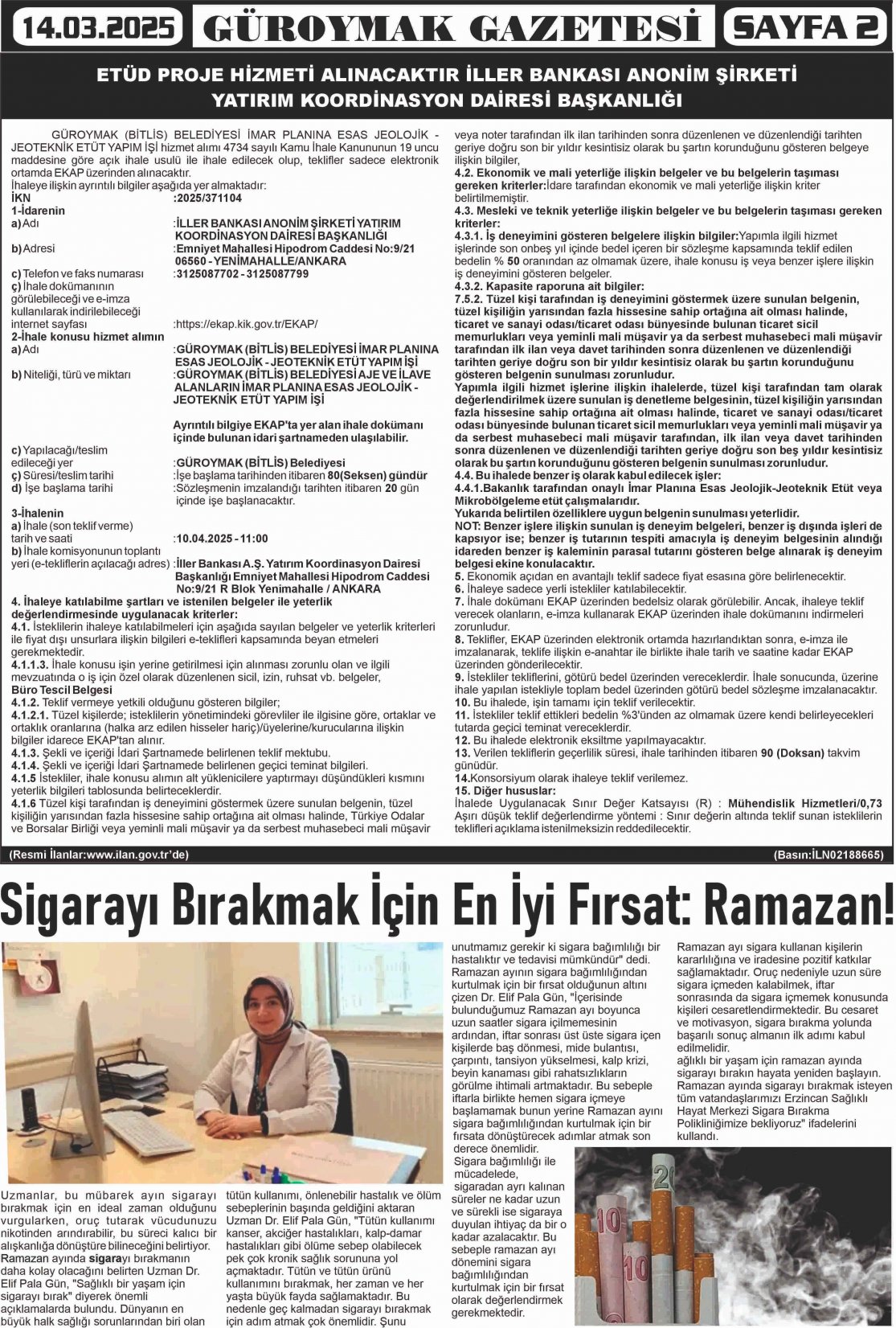 Güroymak Gazetesi 2.jpg Sayılı Gazete Küpürü