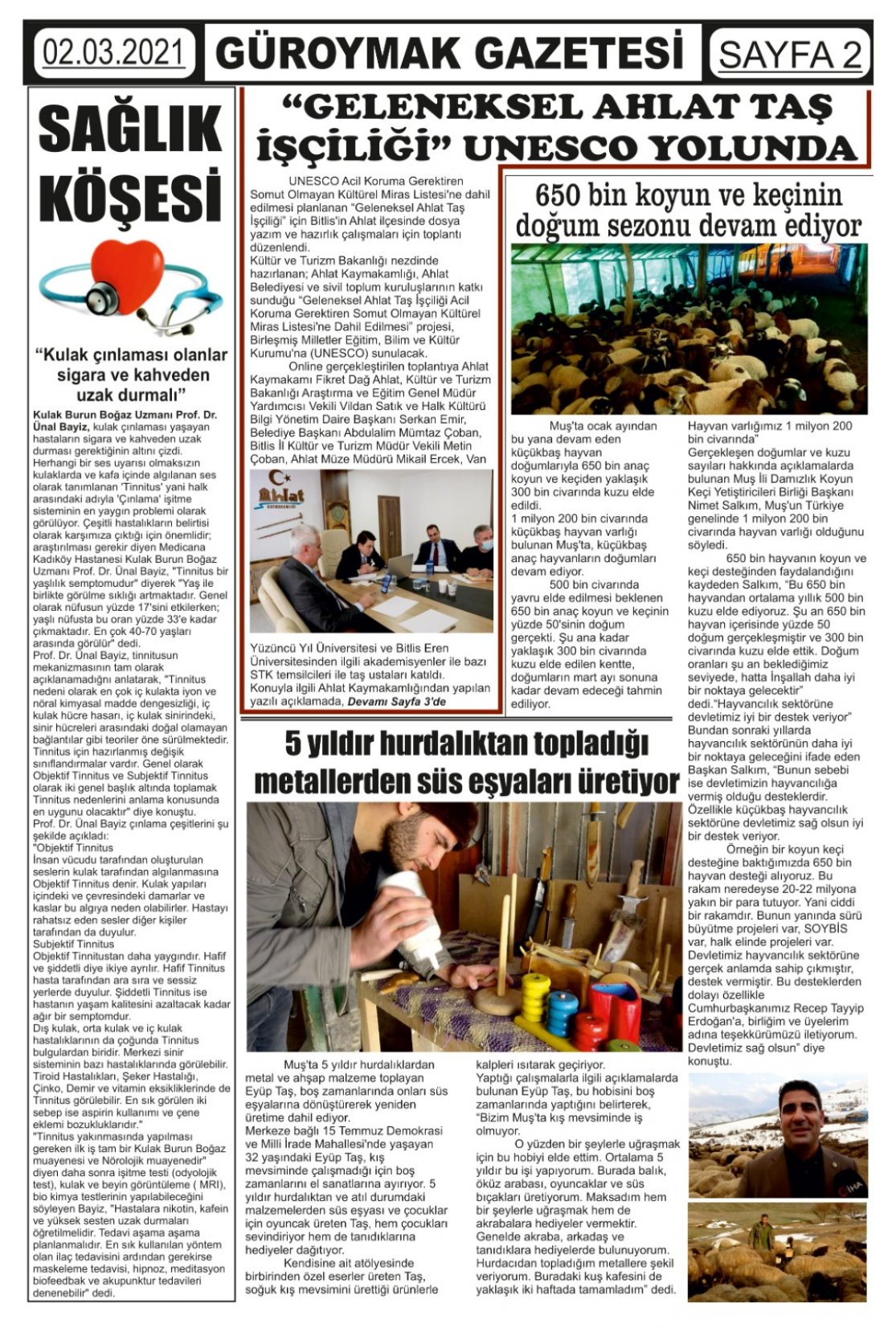 Güroymak Gazetesi  Sayılı Gazete Küpürü