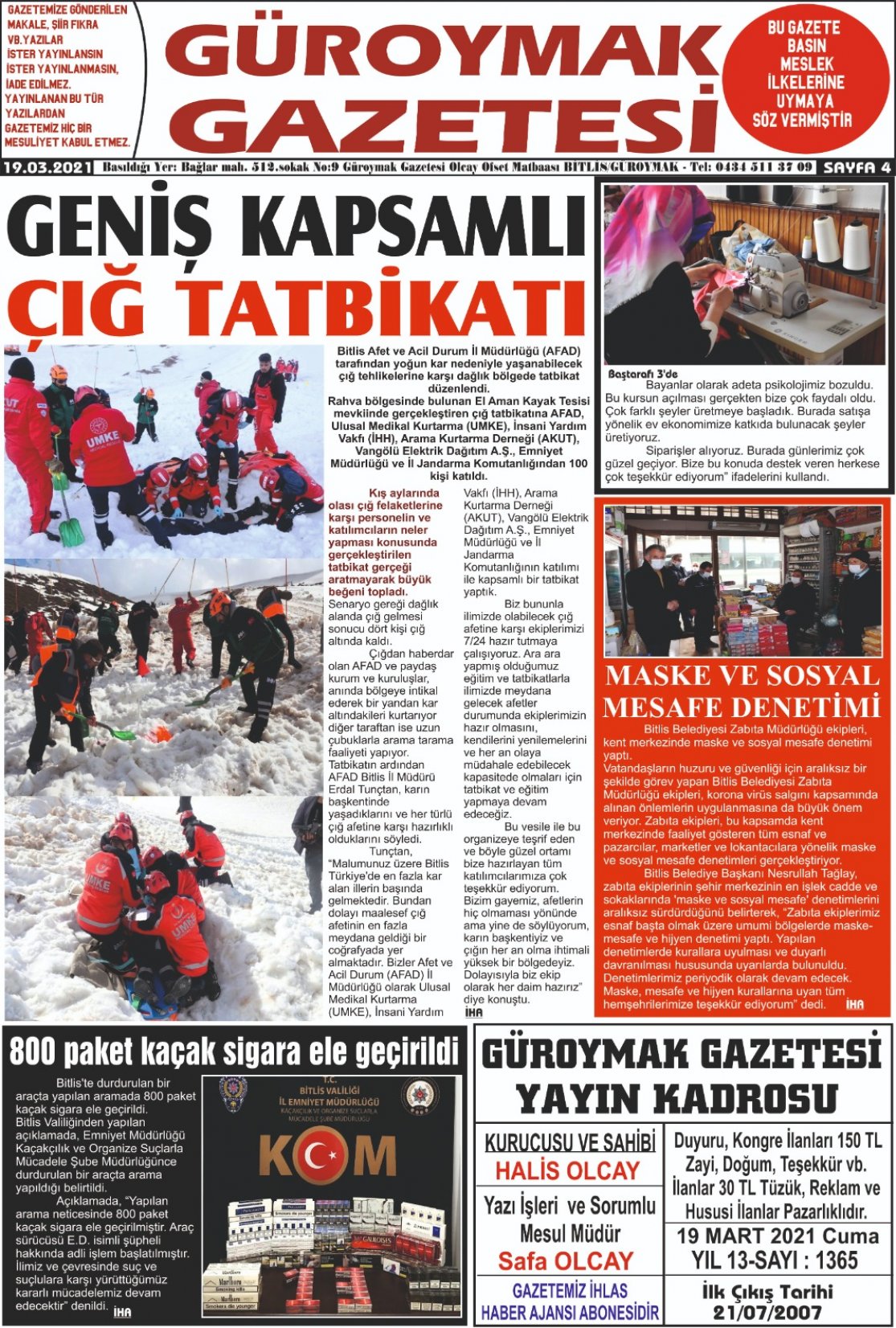 Güroymak Gazetesi  Sayılı Gazete Küpürü