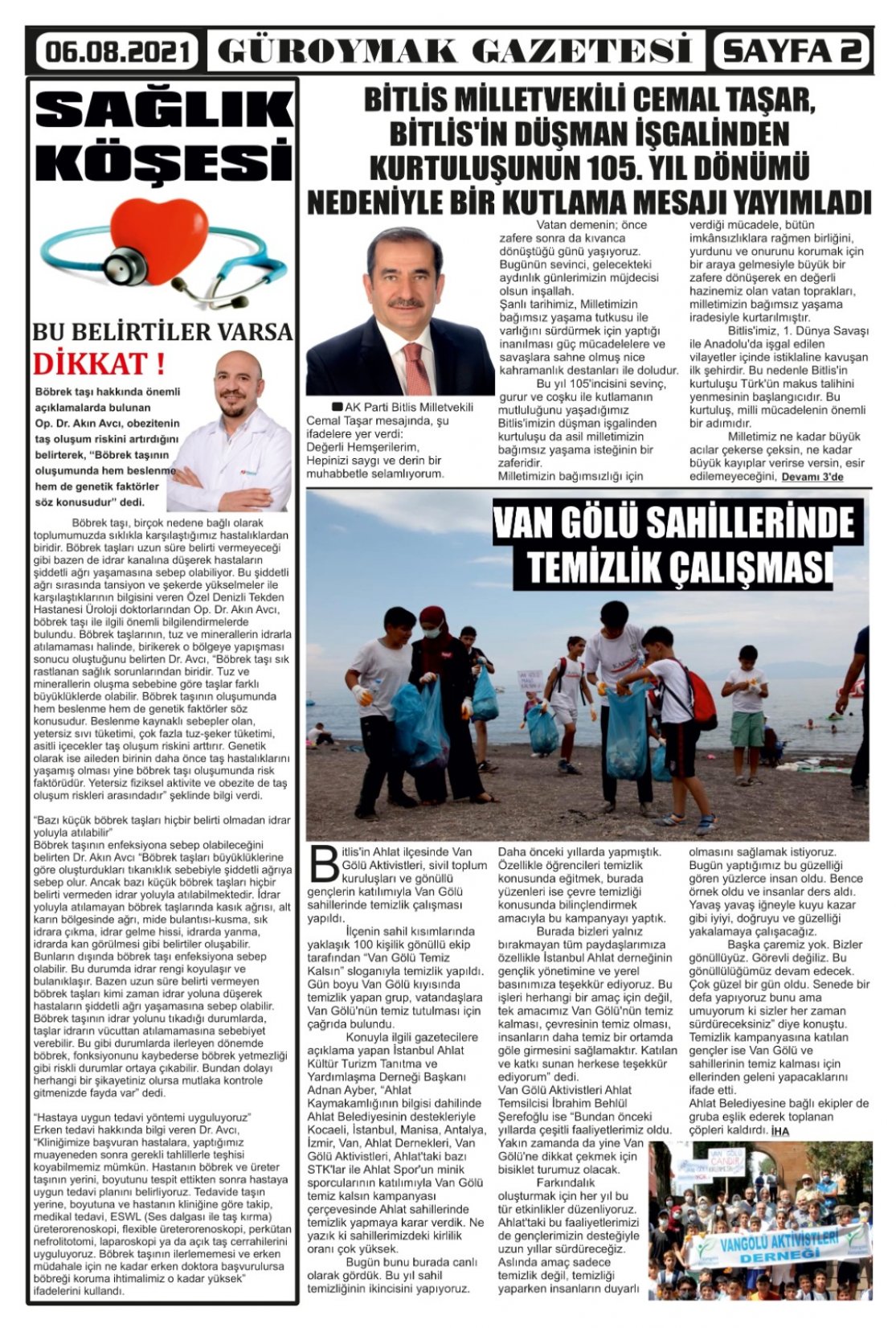 Güroymak Gazetesi  Sayılı Gazete Küpürü