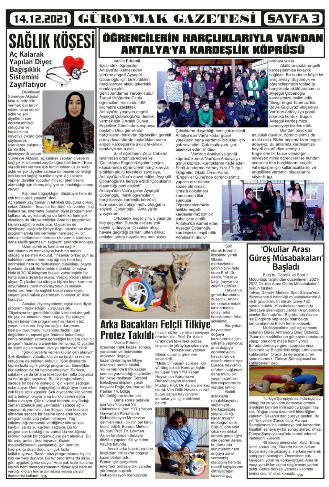 Güroymak Gazetesi  Sayılı Gazete Küpürü