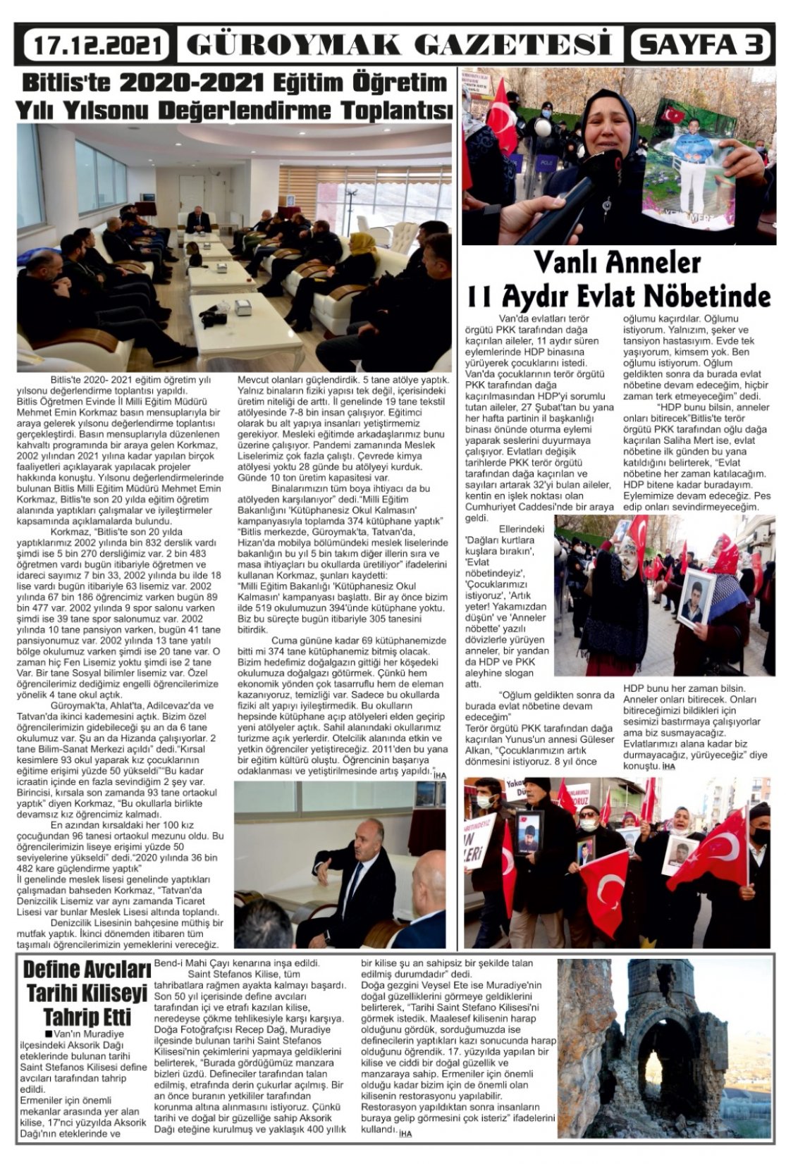 Güroymak Gazetesi  Sayılı Gazete Küpürü