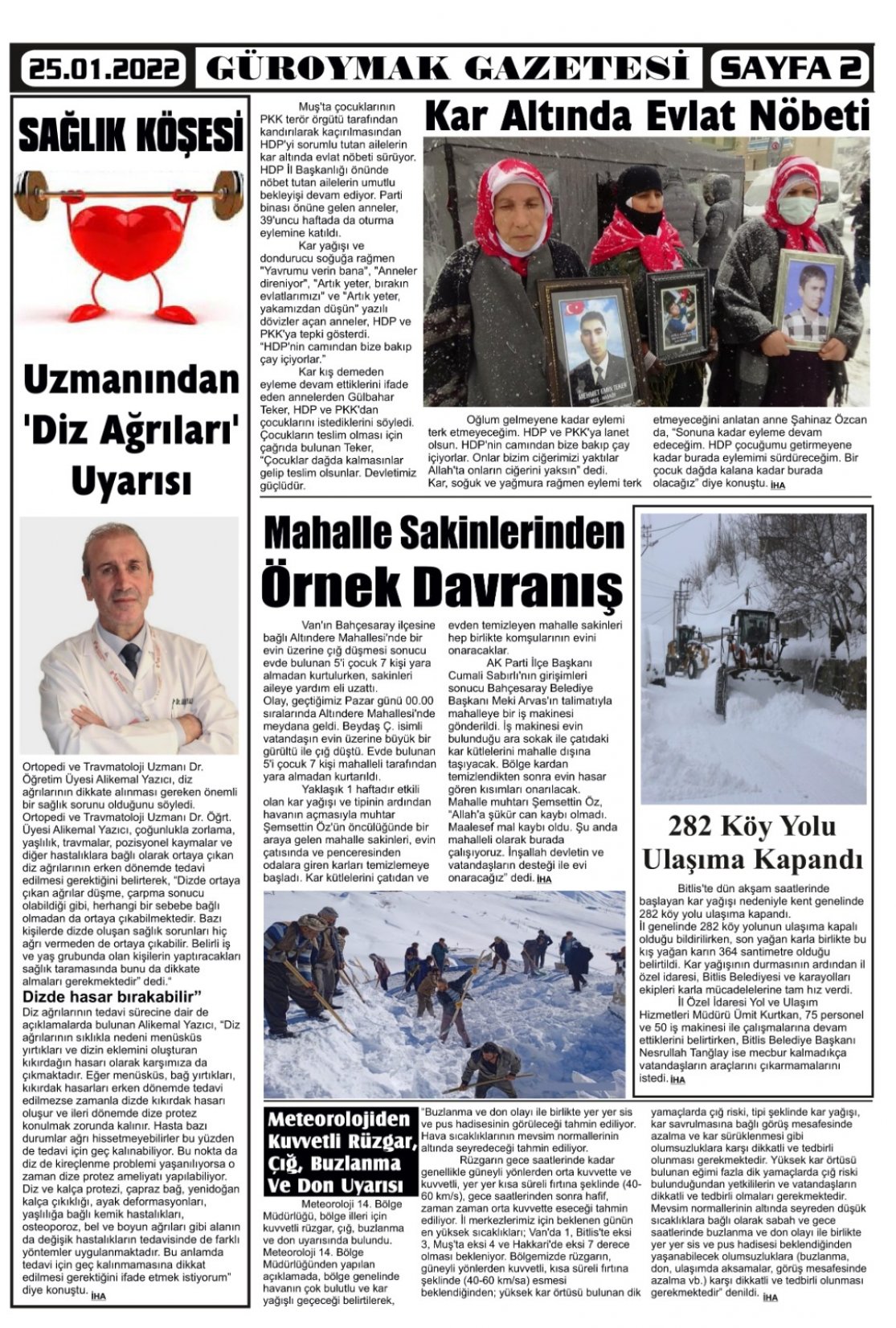 Güroymak Gazetesi  Sayılı Gazete Küpürü