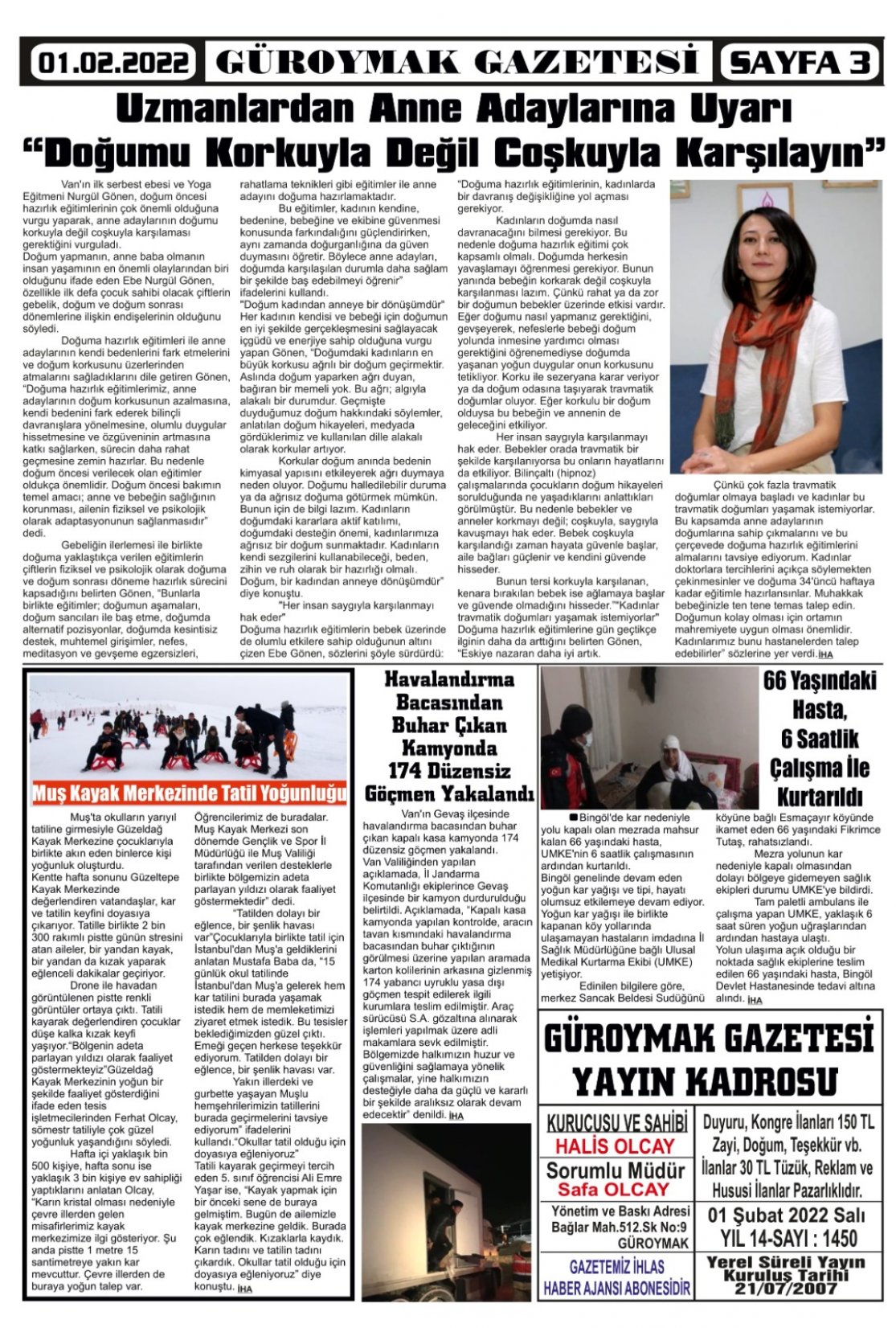 Güroymak Gazetesi  Sayılı Gazete Küpürü