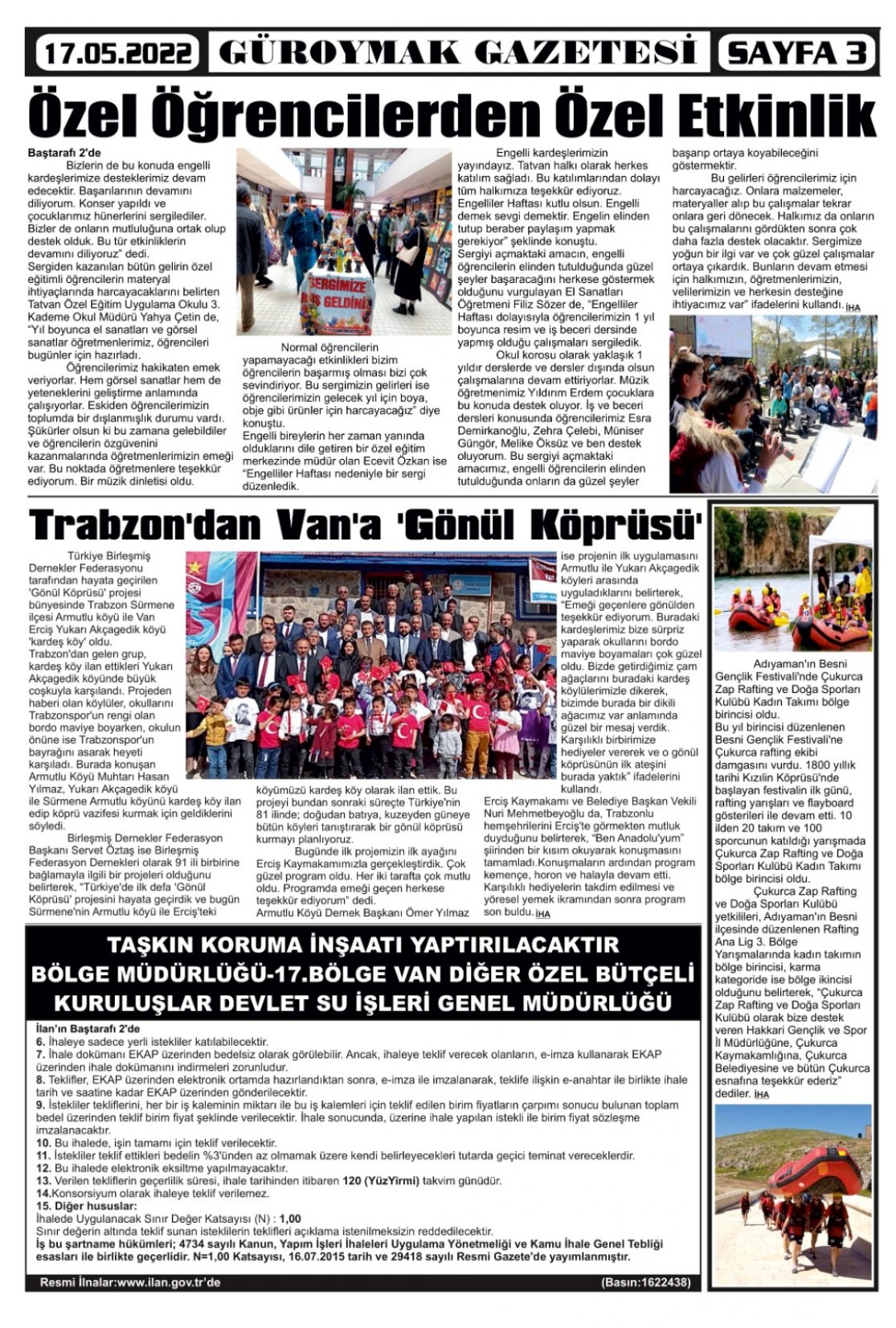 Güroymak Gazetesi  Sayılı Gazete Küpürü