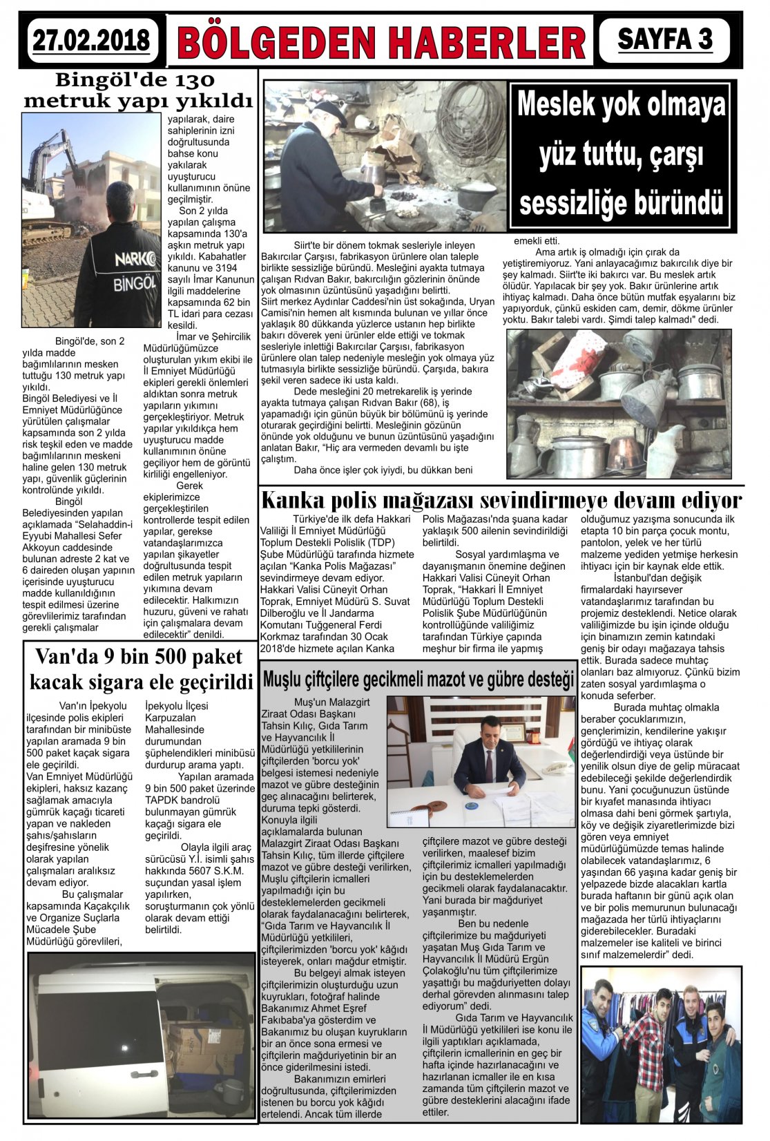 Güroymak Gazetesi  Sayılı Gazete Küpürü