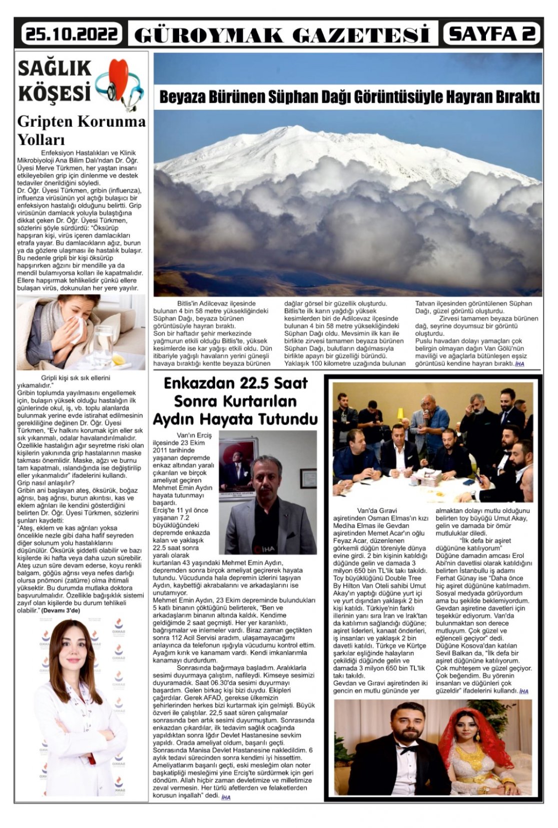 Güroymak Gazetesi  Sayılı Gazete Küpürü