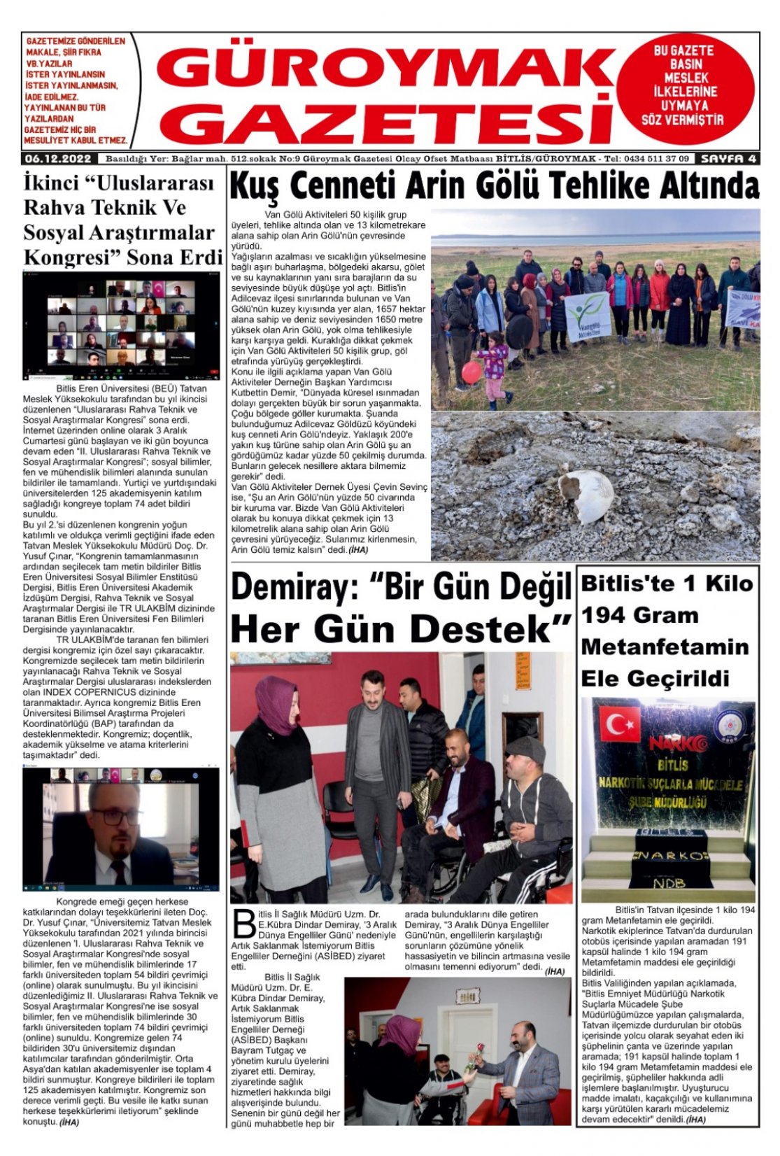 Güroymak Gazetesi  Sayılı Gazete Küpürü