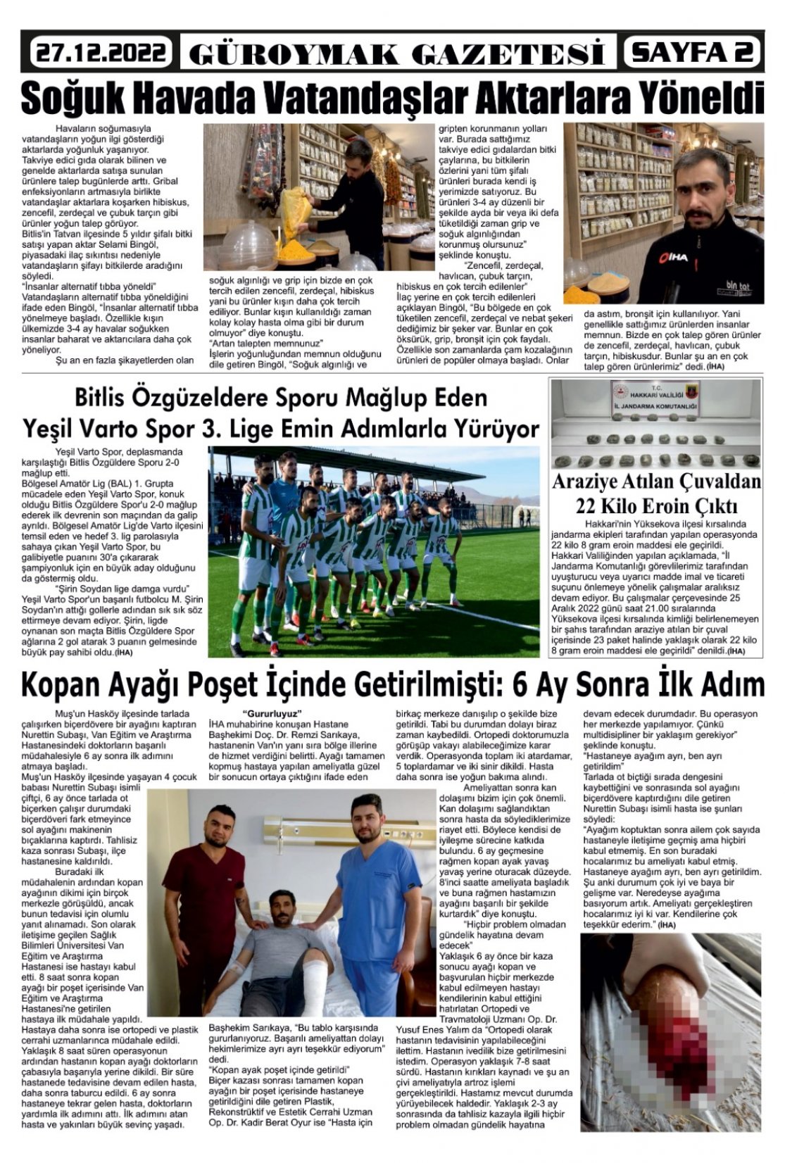 Güroymak Gazetesi  Sayılı Gazete Küpürü