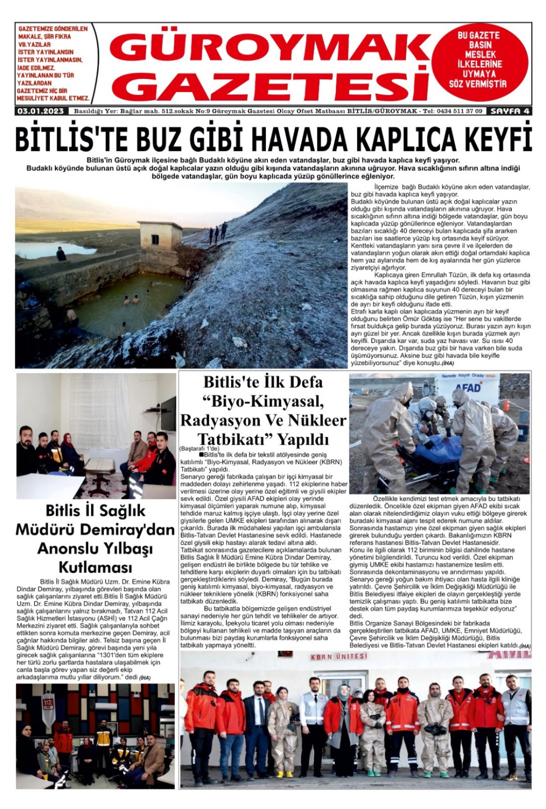 Güroymak Gazetesi  Sayılı Gazete Küpürü