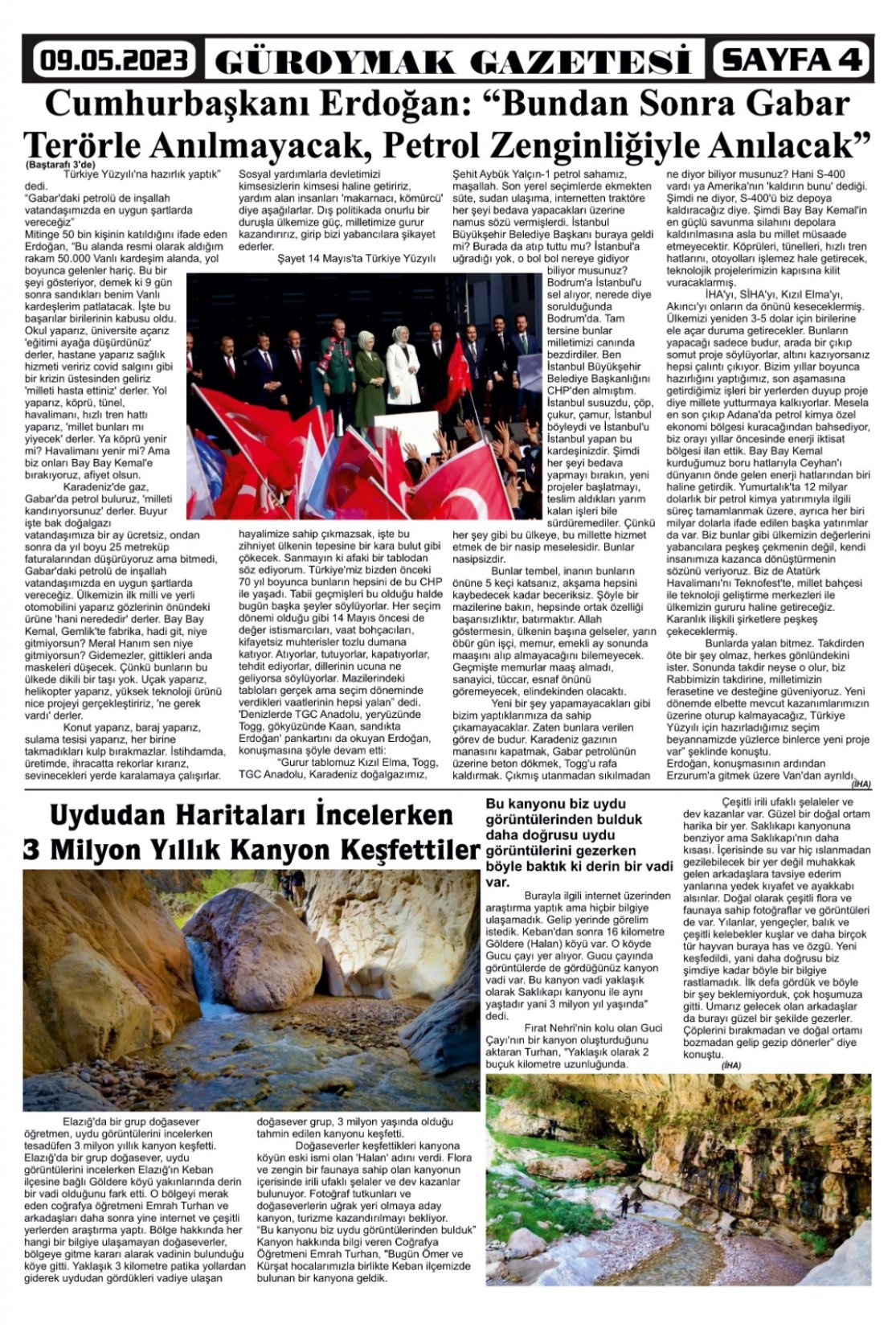 Güroymak Gazetesi  Sayılı Gazete Küpürü