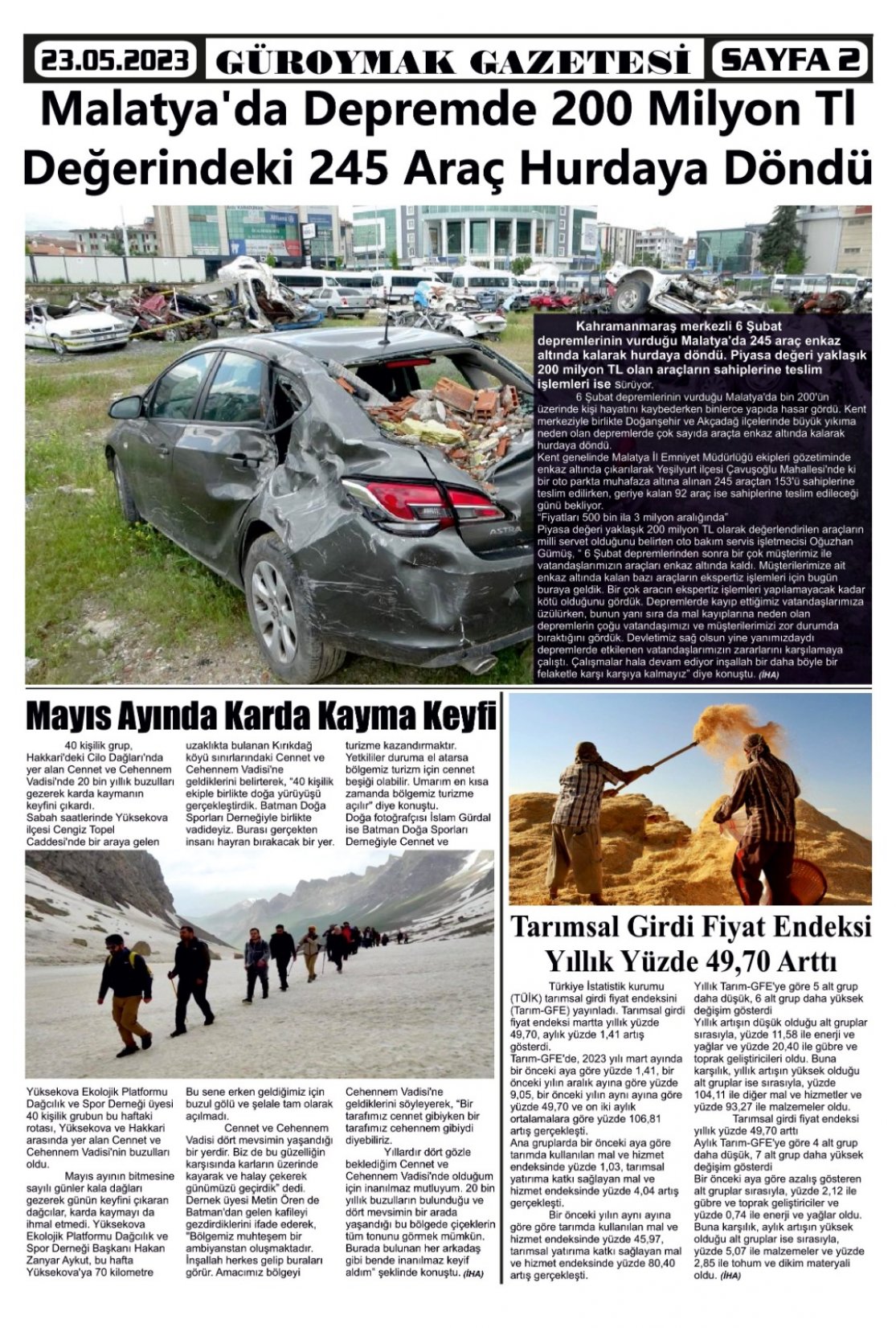 Güroymak Gazetesi  Sayılı Gazete Küpürü