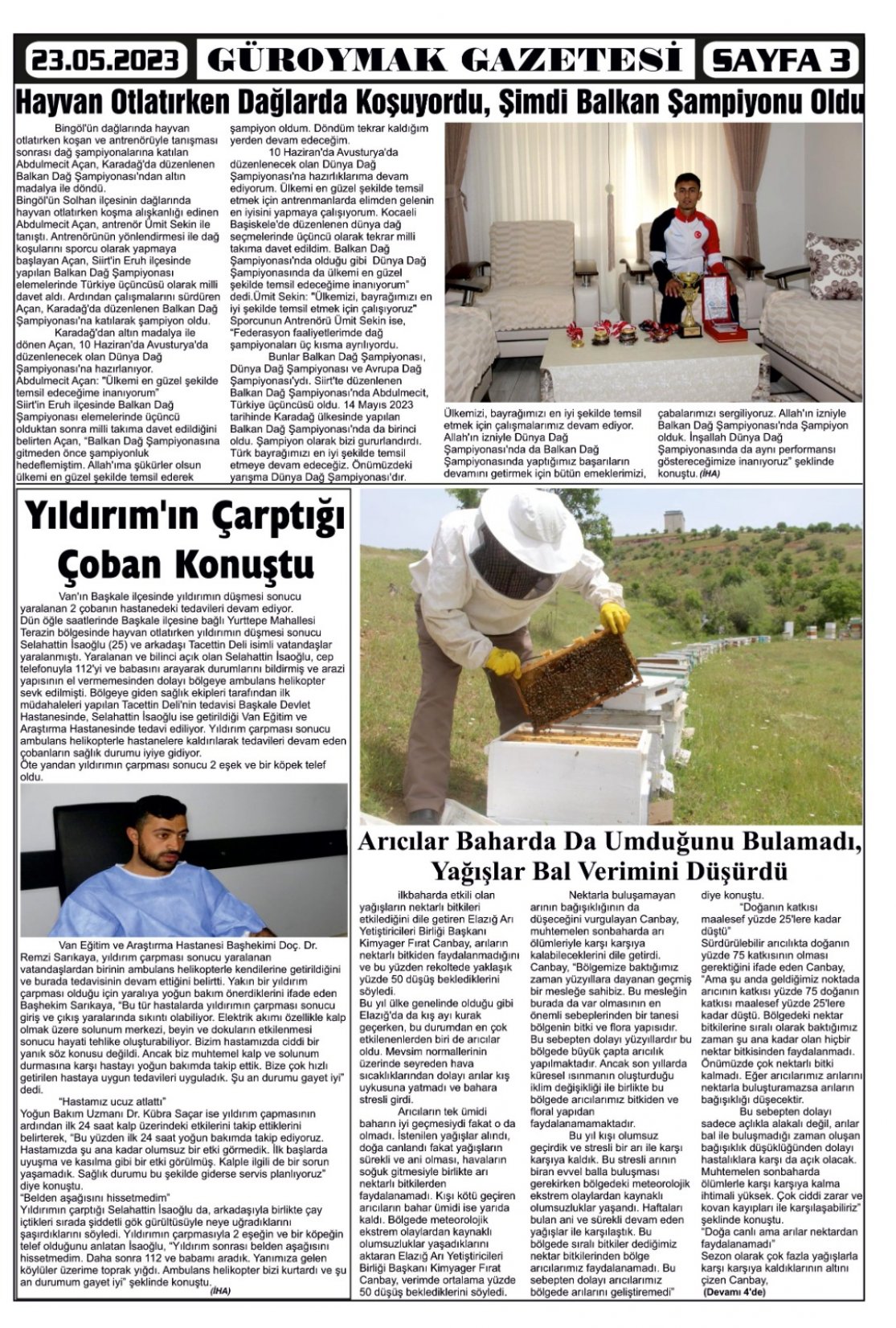 Güroymak Gazetesi  Sayılı Gazete Küpürü