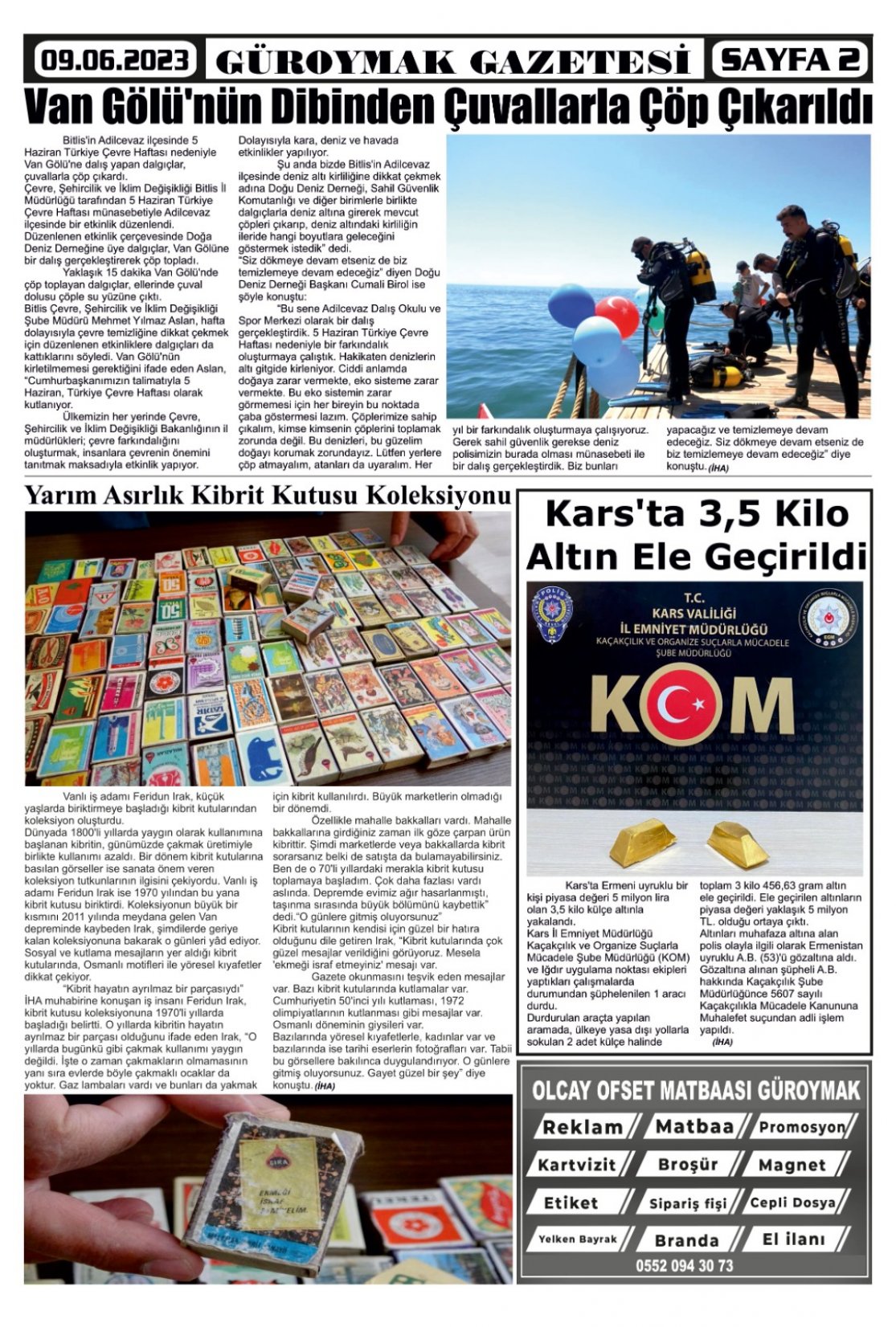 Güroymak Gazetesi  Sayılı Gazete Küpürü