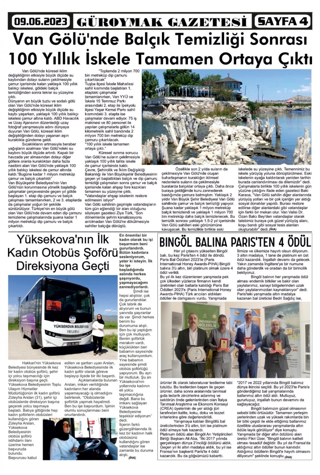 Güroymak Gazetesi  Sayılı Gazete Küpürü