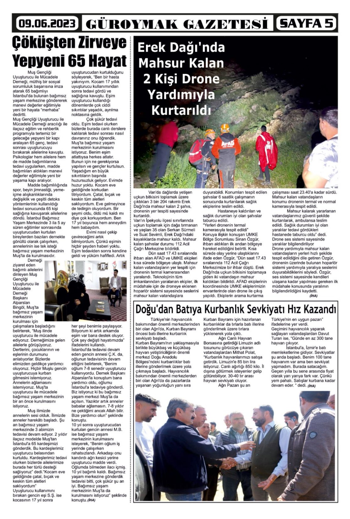 Güroymak Gazetesi  Sayılı Gazete Küpürü