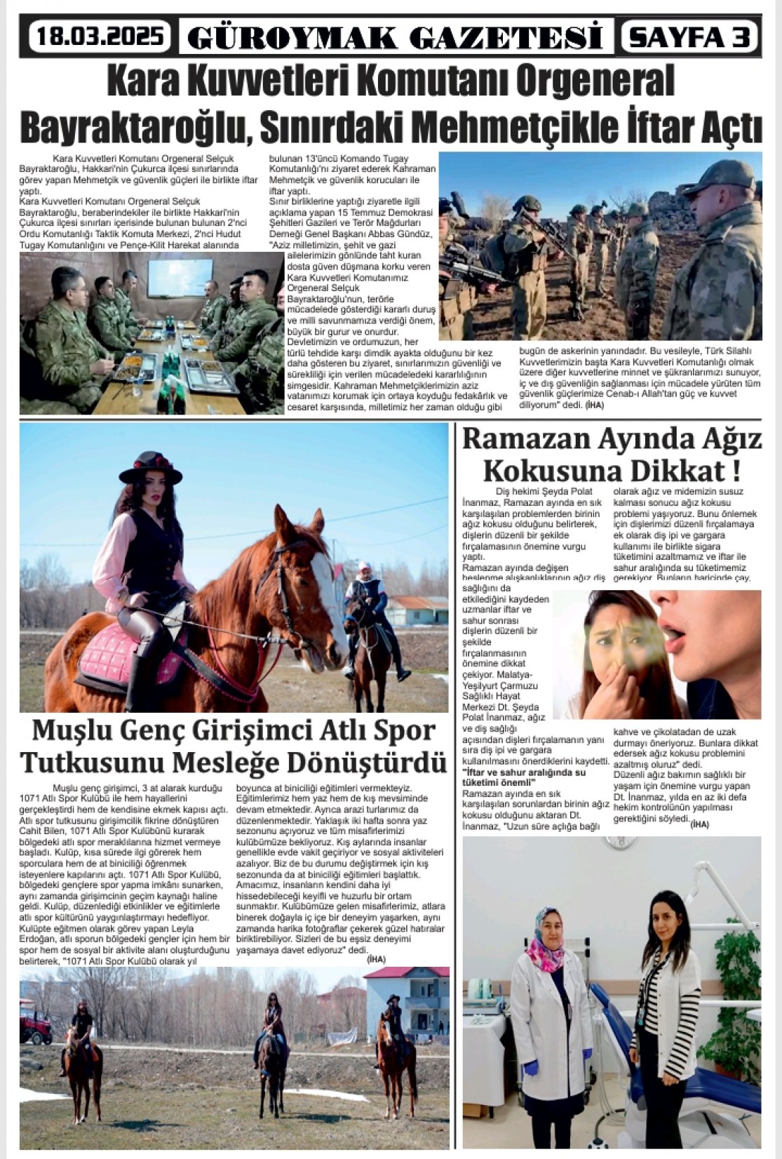 Güroymak Gazetesi  Sayılı Gazete Küpürü