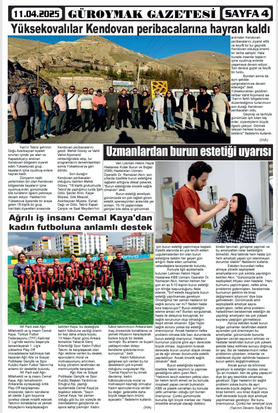 Güroymak Gazetesi  Sayılı Gazete Küpürü