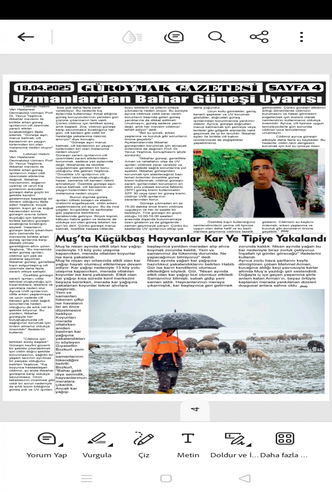 Güroymak Gazetesi  Sayılı Gazete Küpürü