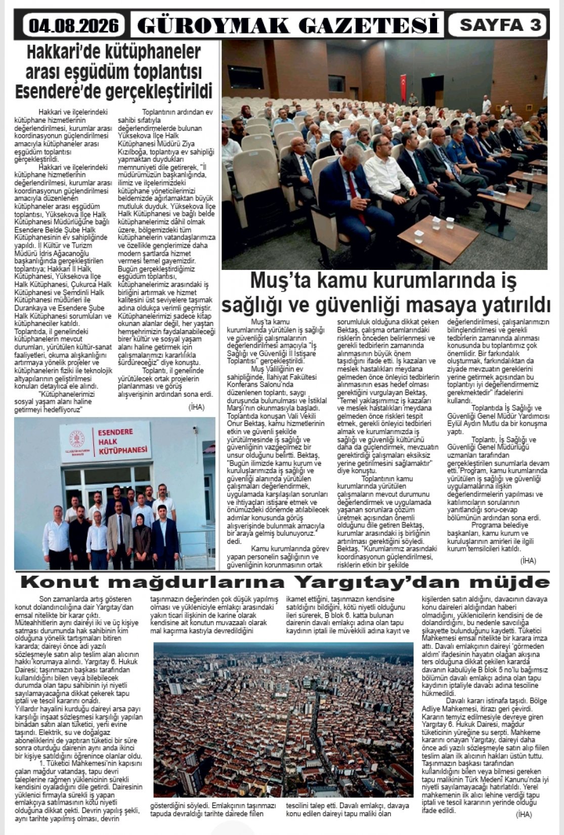 Güroymak Gazetesi  Sayılı Gazete Küpürü