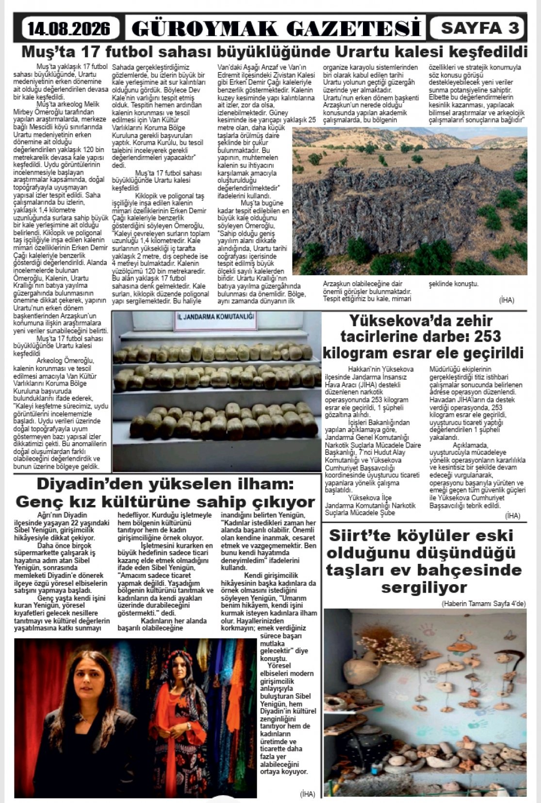 Güroymak Gazetesi  Sayılı Gazete Küpürü