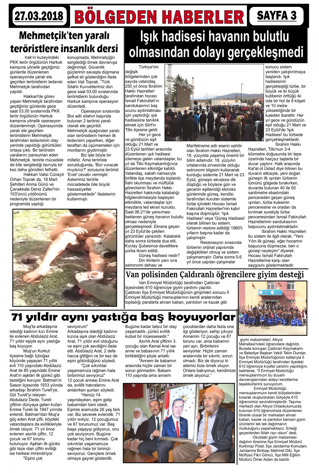 Güroymak Gazetesi  Sayılı Gazete Küpürü