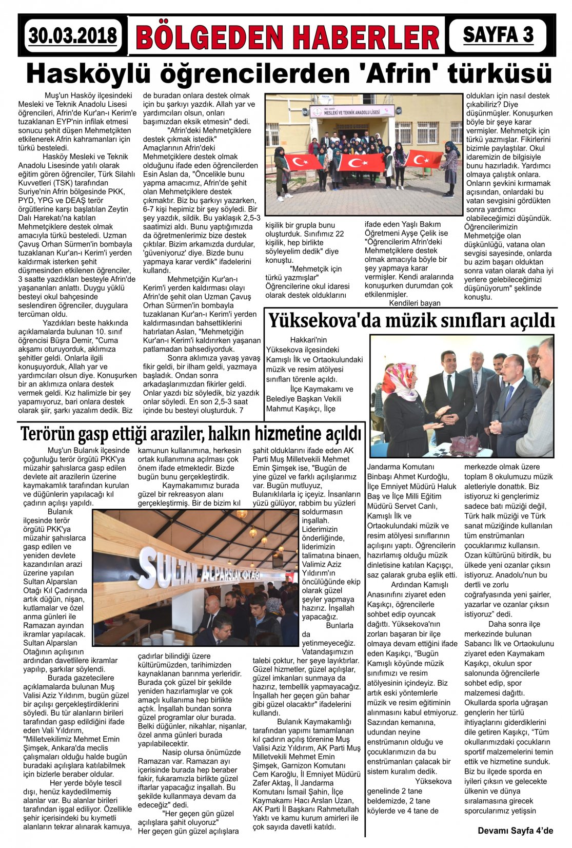 Güroymak Gazetesi  Sayılı Gazete Küpürü