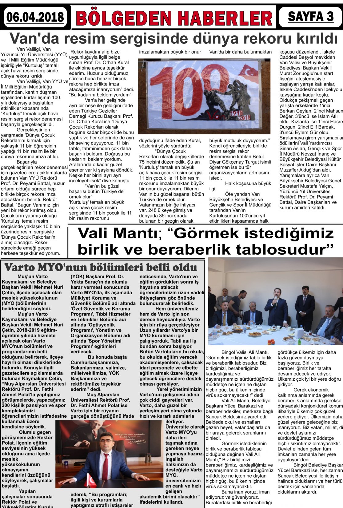Güroymak Gazetesi  Sayılı Gazete Küpürü