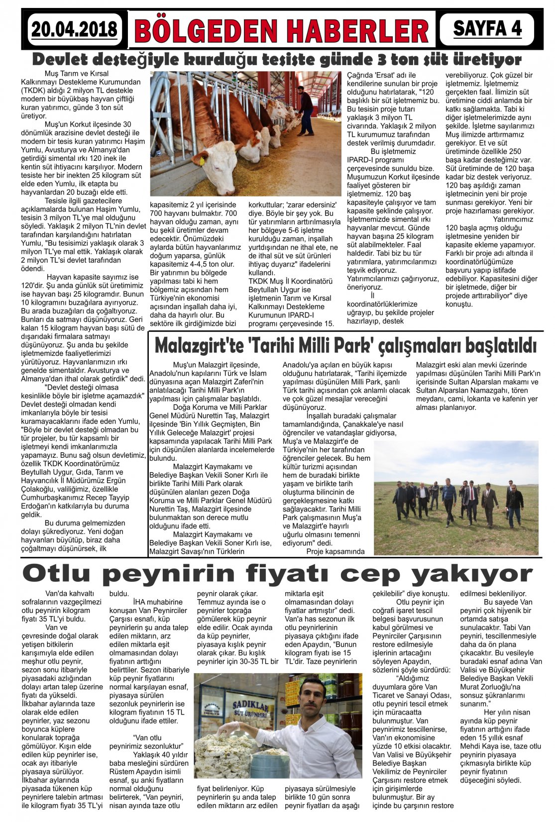 Güroymak Gazetesi  Sayılı Gazete Küpürü